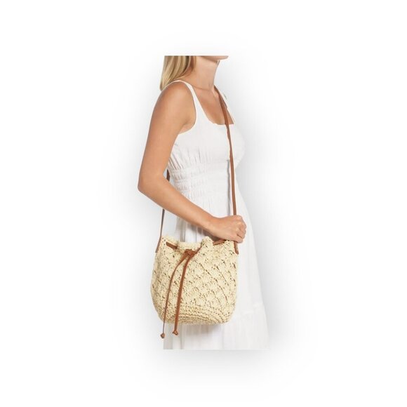 BTB LOS ANGELES Crossbody Straw Bag, New Without Tags - Picture 6 of 14
